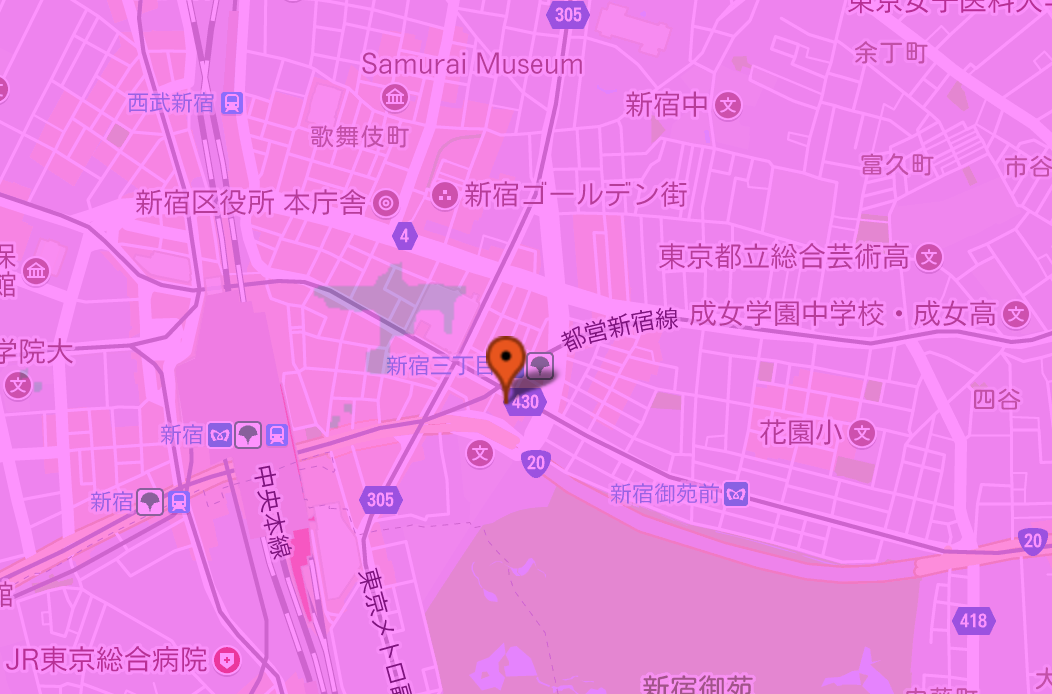 wimax新宿区のエリアマップの画像