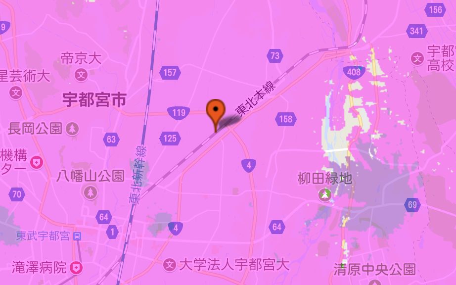 wimax宇都宮市のエリアマップの画像