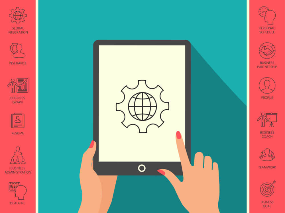 スマホの設定画面のイラスト