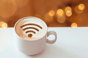 カフェラテにwifi