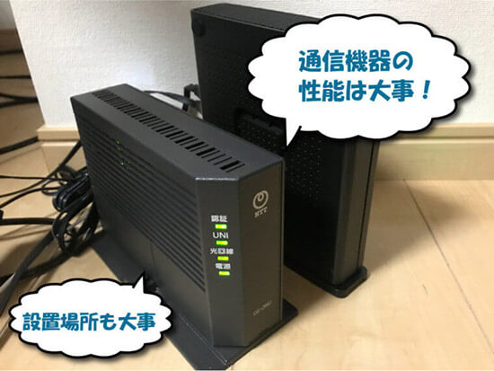 ルーターとONUの写真