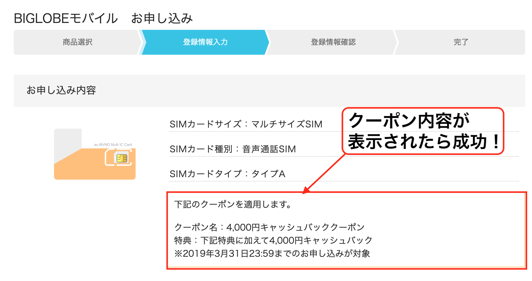 キャッシュバックキャンペーン申し込み方法③