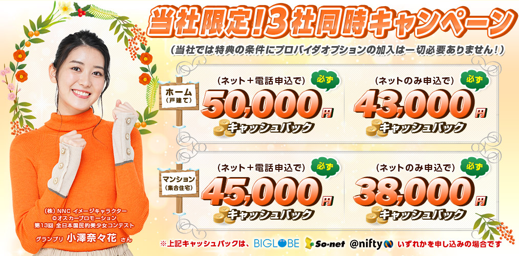 NNコミュニケーションズのauひかりのキャッシュバック金額