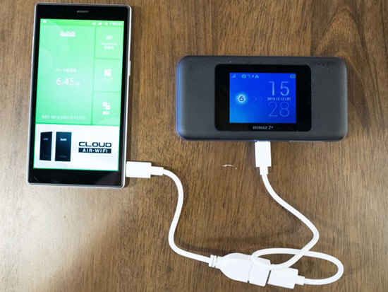 mugen-wifiの充電器機能を使った画像②