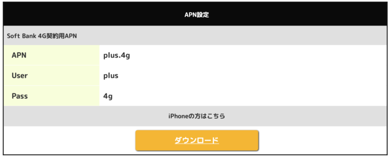 ギガトラwifiのapn設定