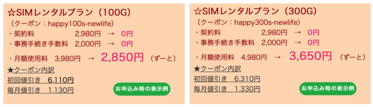 ハッピーwifiのクーポンに関する画像