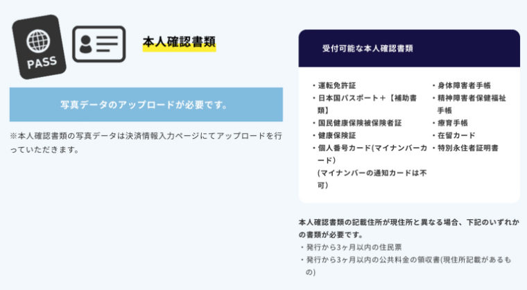 それがだいじWi-Fiには本人確認書類が必要