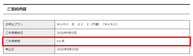 利用期間を確認